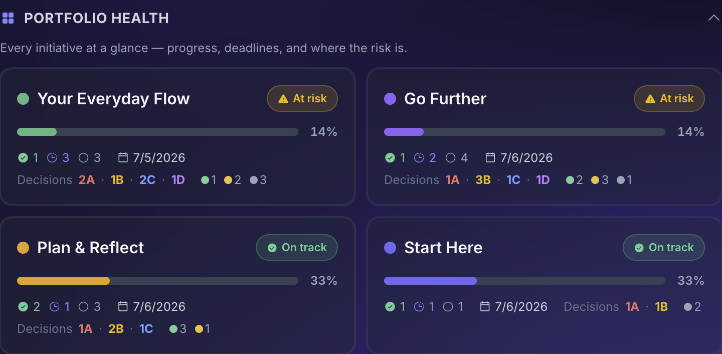 Diluta — Portfolio Health across your initiatives