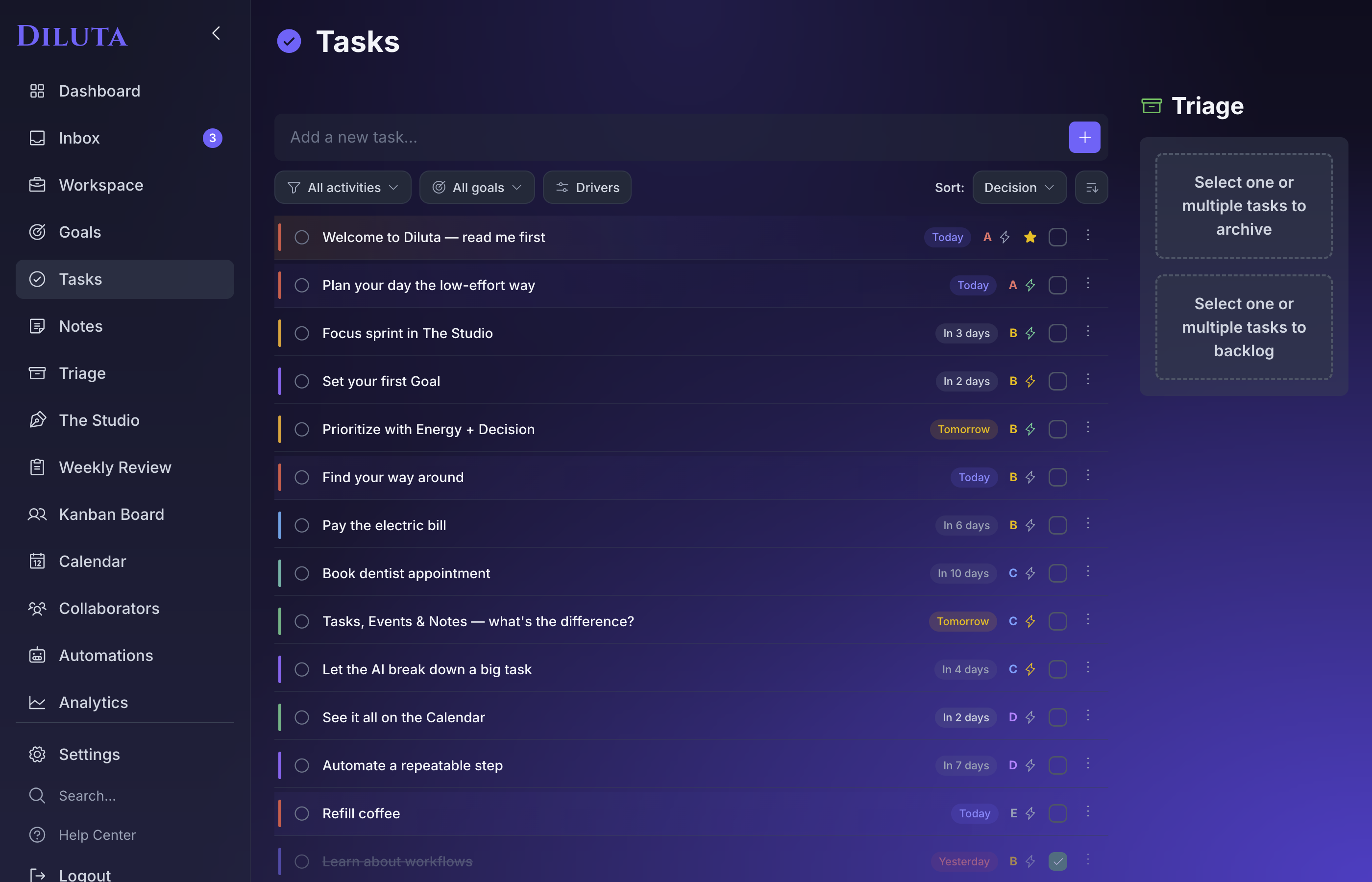 Minimalist layout